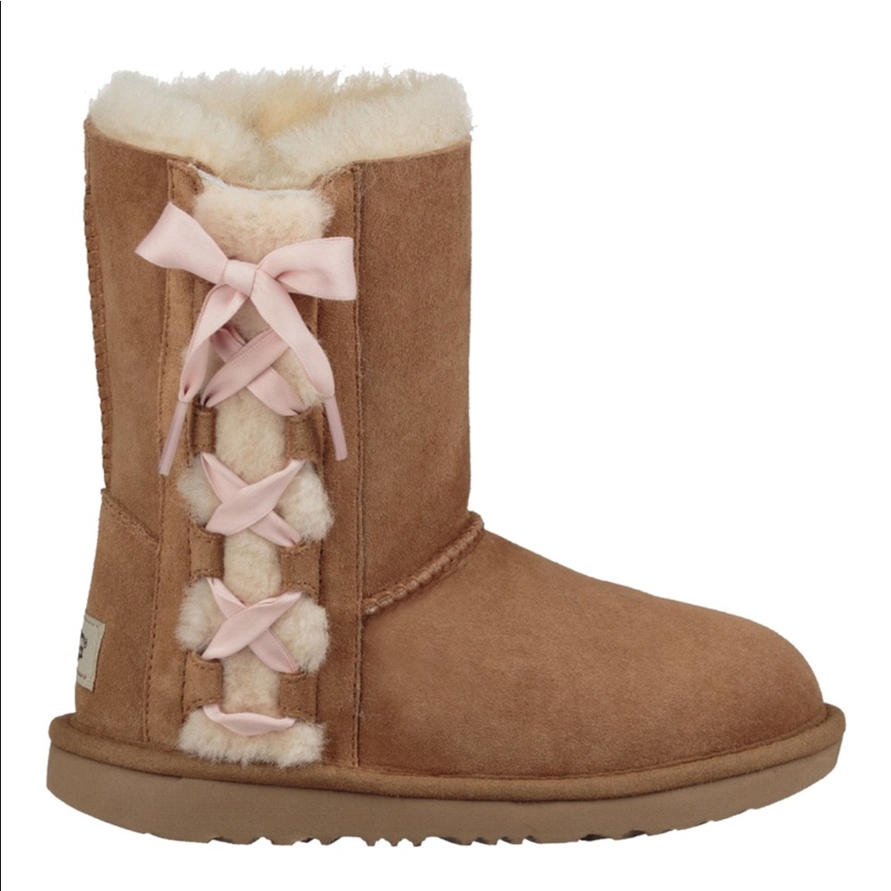 UGG Kids' Pala Boots Chestnut/Pink - Picture 1 of 8